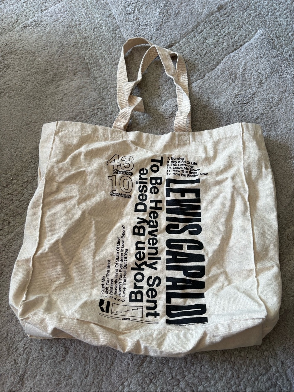 Lewis Capaldi Canvas Tour Tote Bag
